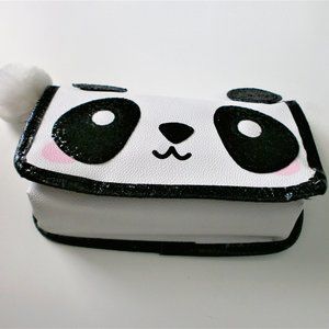 U Style PANDA Critter Clutch Bag with Pom Pom